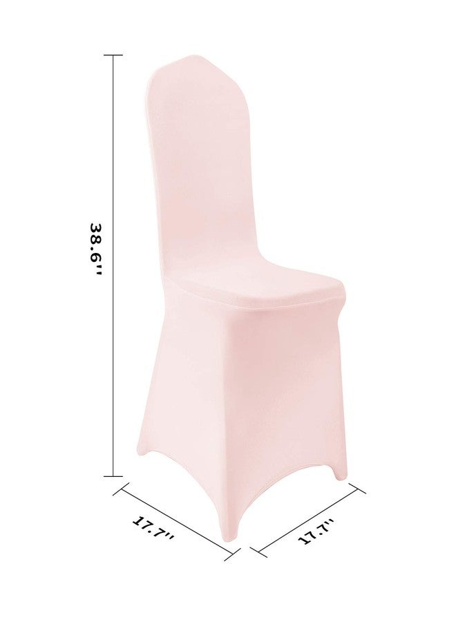 Peomeise 12pcs Stretch Spandex Chair Cover for Wedding Party Dining Banquet Event (Blush Pink, 12) - Image 5